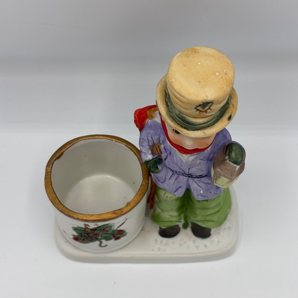 Vintage Jasco Luvkins 1978 Christmas Hobo Boy Candle Holder Toothpick Figurine - Picture 7 of 16